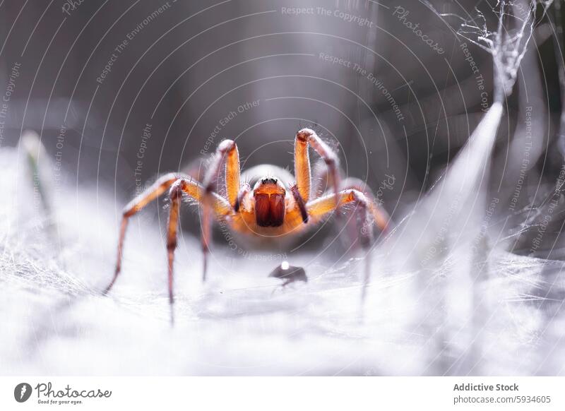 Agelena labyrinthica spider in a detailed scene agelena labyrinthica web close-up macro texture nature natural habitat insect arachnid animal wildlife