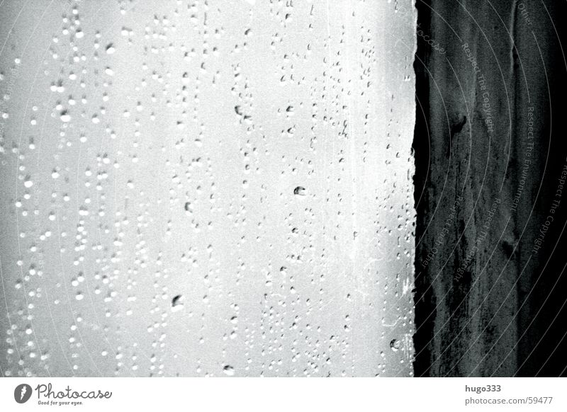 April weather Window Drops of water Room Window cleaning Unclear Window pane Frame Water Weather Rain drip water Water drops outside Black & white photo