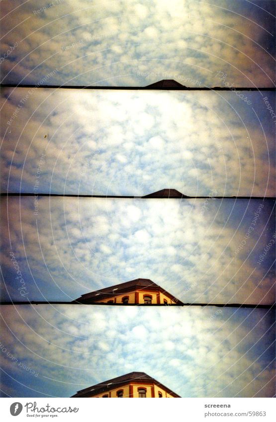 Cloudy City House (Residential Structure) Roof Clouds Leipzig Yellow Red White Window Sky Blue Lomography supersampler
