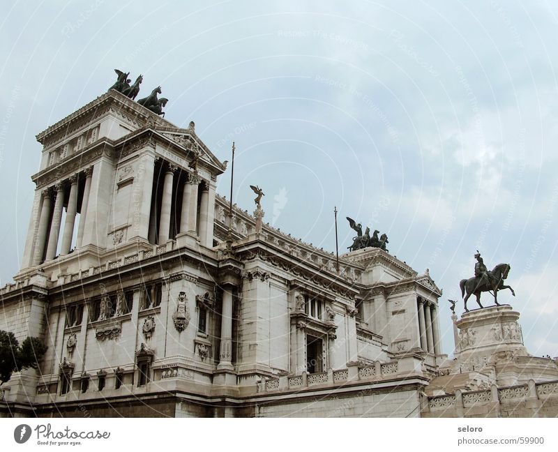 walk @ roma Italy Beautiful Gray Building Statue Rome Manmade structures Religion and faith Clouds Historic Sky Old fashioned Blue Architecture