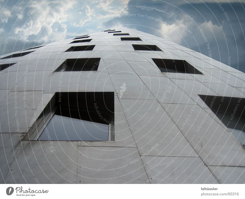 rise up to the sky Hannover Sky Window Clouds Stone gate Gehry buildings architecture sheet shadow