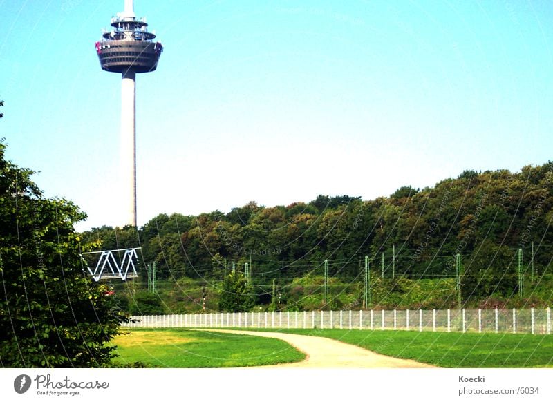 Television Tower Cologne Deutsche Telekom Bushes Green Mediapark Architecture Bridge Lanes & trails postcard style Television tower