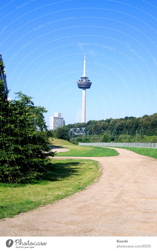 Television Tower Cologne II Deutsche Telekom Bushes Green Mediapark Architecture Bridge Lanes & trails postcard style Television tower