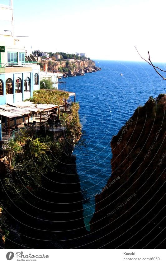 Antalya Sea Ocean Lake Cliff Physics Bar Café House (Residential Structure) Turkey sea Water Warmth Sun Stone