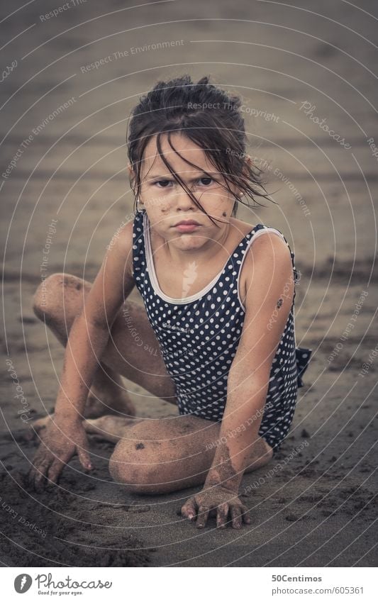 First view while playing sand on the beach Joy Happy Playing Vacation & Travel Tourism Trip Far-off places Summer Summer vacation Sun Ocean Island Human being