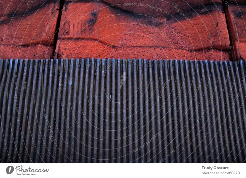 fake terrace Roof Roofing tile Material Merlon Brown Red Iron Steel Auburn Metal Detail Section of image