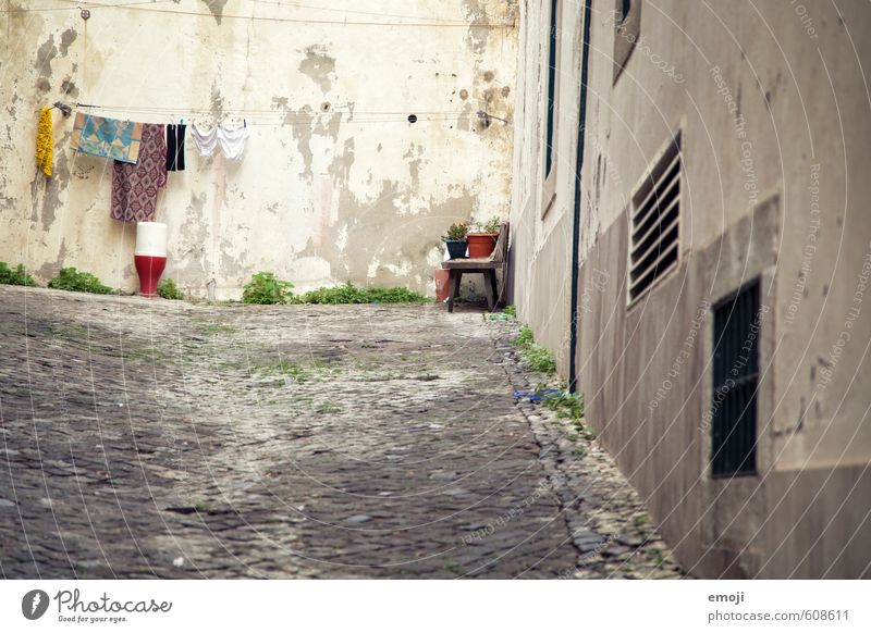 yard Village Deserted House (Residential Structure) Wall (barrier) Wall (building) Facade Courtyard Old Poverty Colour photo Exterior shot Day