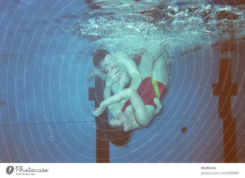 brotherly love Dive Swimming pool Fight dlg Water Underwater photo Swimming & Bathing