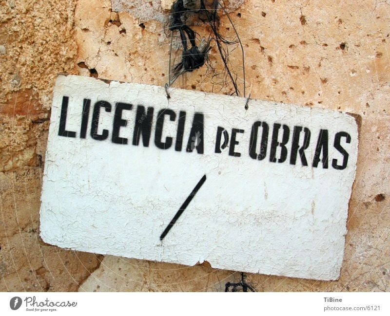 Work permit the second Spain Obscure Signs and labeling work permit Licencia de Obras