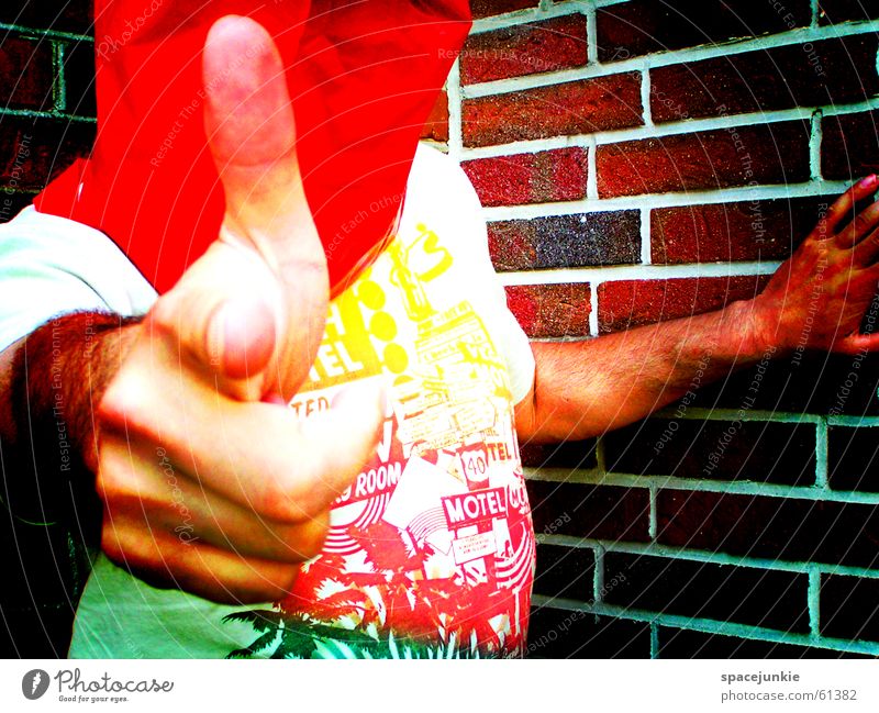 plastic bag (2) Plastic bag Brick Wall (building) Human being T-shirt Fear Threat