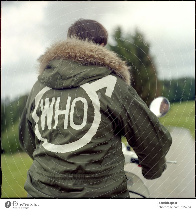 Who? The Modernist No. 2 Lifestyle Style Masculine Young man Youth (Young adults) 1 Human being 18 - 30 years Adults Means of transport Scooter Jacket Pelt