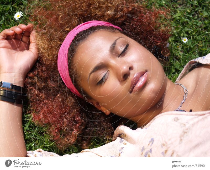 daydream Woman Cuba Portrait photograph Black Lips Brunette Brown Dream Sleep Siesta African-American Eyes Curl racy