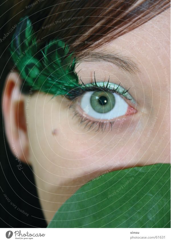 greeneyed girl Green Eyes Feather Face