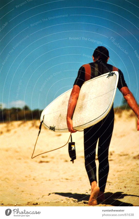 Back to work Surfer Beach Ocean Surfboard Waves Surfing Goodbye Man Sun Joy End Sports Free Cool (slang)