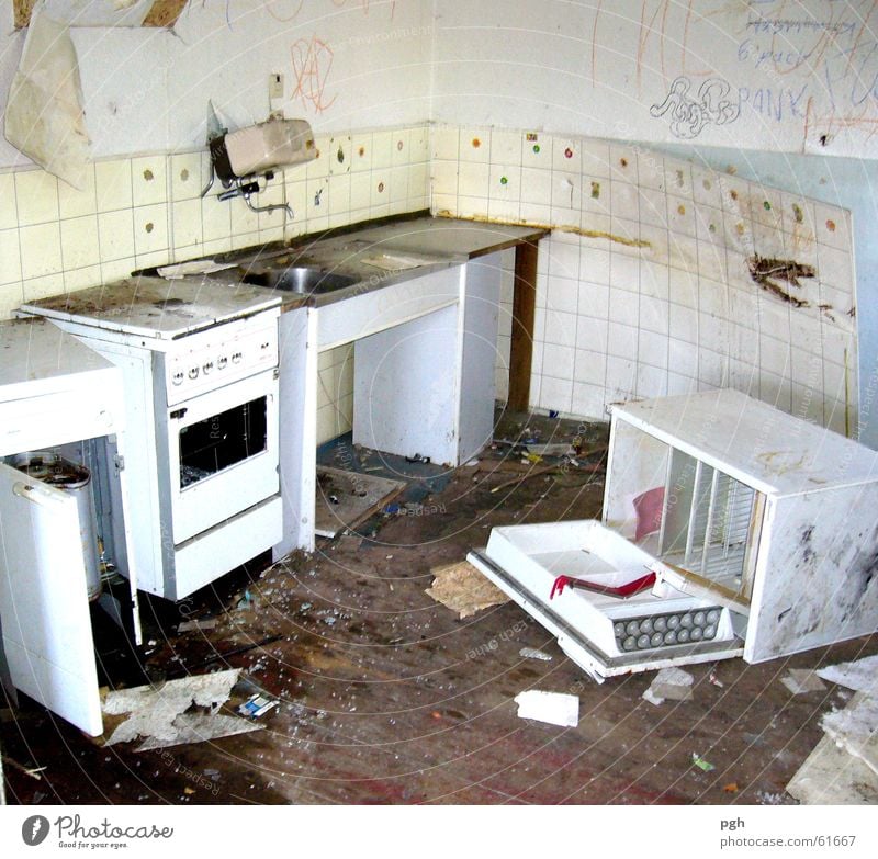 Cooked anything today? Kitchen Dirty Harmful Trash Building for demolition Shabby Tile