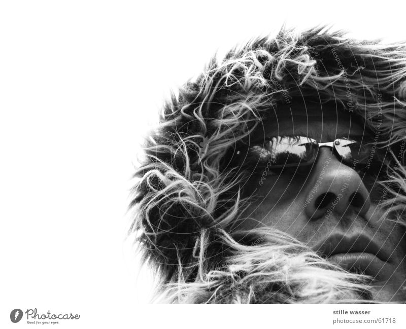 FROSTY Physics Soft Eyeglasses Reflection Nasal hair Nostril Black White Cold Loneliness Portrait photograph Exterior shot Adventurer Alaska North Pole