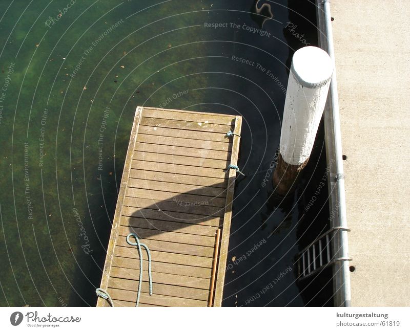 Harbour jetty in summer Summer Summery Spring Moody Jetty Watercraft Wood Switzerland Lake Ocean Bird's-eye view Flat Wanderlust Vacation & Travel Lucerne