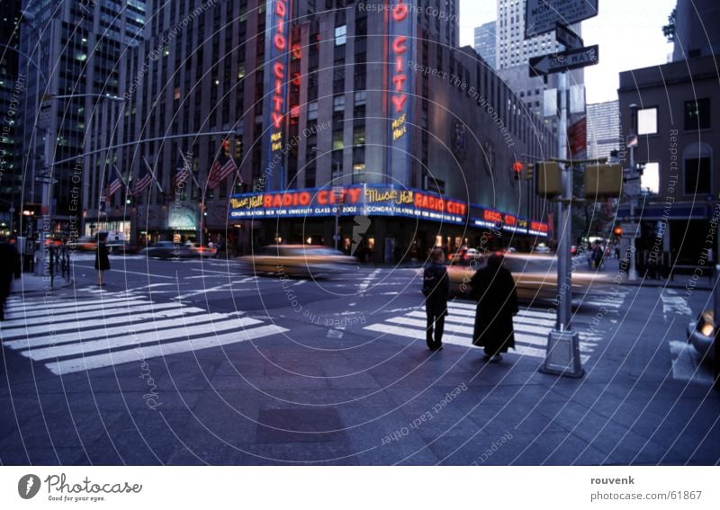 Radio City Hall - NYC New York City High-rise Taxi radio city hall street USA