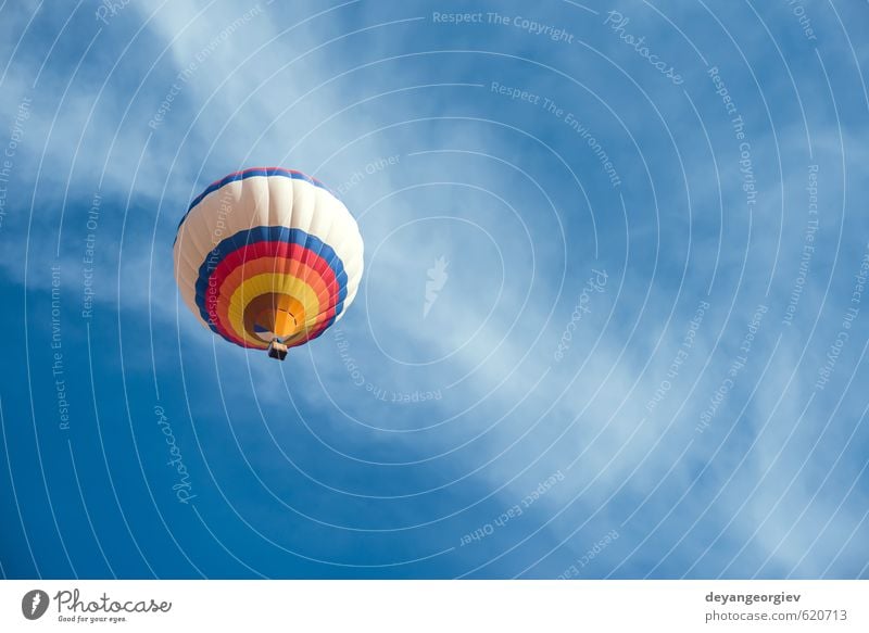 Multicolored Balloon in the blue sky Joy Relaxation Leisure and hobbies Vacation & Travel Tourism Trip Adventure Freedom Summer Mountain Sports Nature Landscape