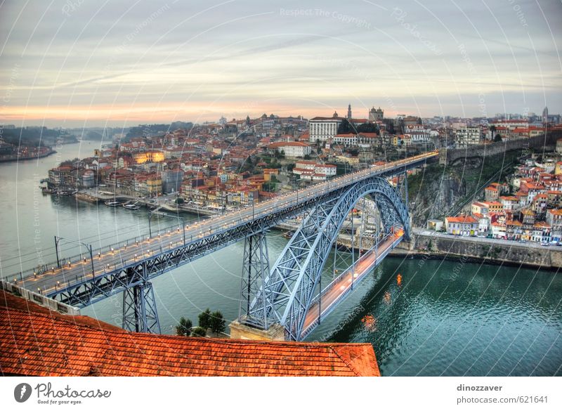 Porto, Portugal in HDR Vacation & Travel Tourism House (Residential Structure) Sky Hill River Small Town Bridge Building Architecture Transport Watercraft Old