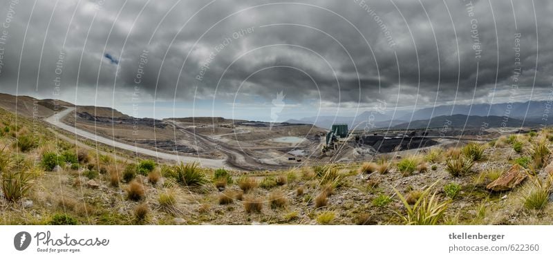 Open Cast Coal Mine Stockton Construction machinery Nature Landscape Sky Clouds Storm clouds Climate change Mountain Work and employment Tourism New Zealand