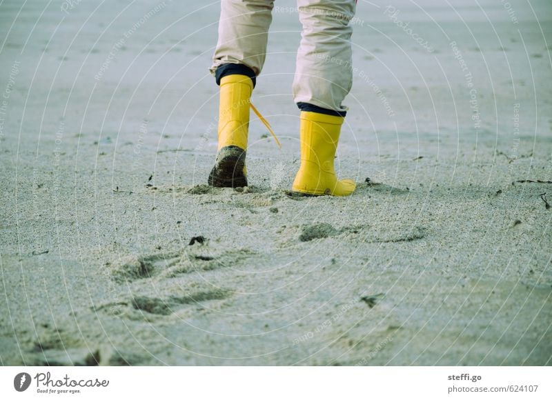 beach walk Vacation & Travel Trip Adventure Far-off places Freedom Beach Ocean Young man Youth (Young adults) Man Adults Legs Feet Sand Coast North Sea