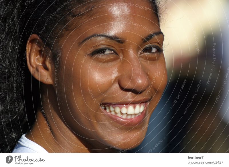 Smile for Brazil Woman White Portrait photograph Complexion World Cup Laughter Funny Eyes duskier likeable Warmth Teeth
