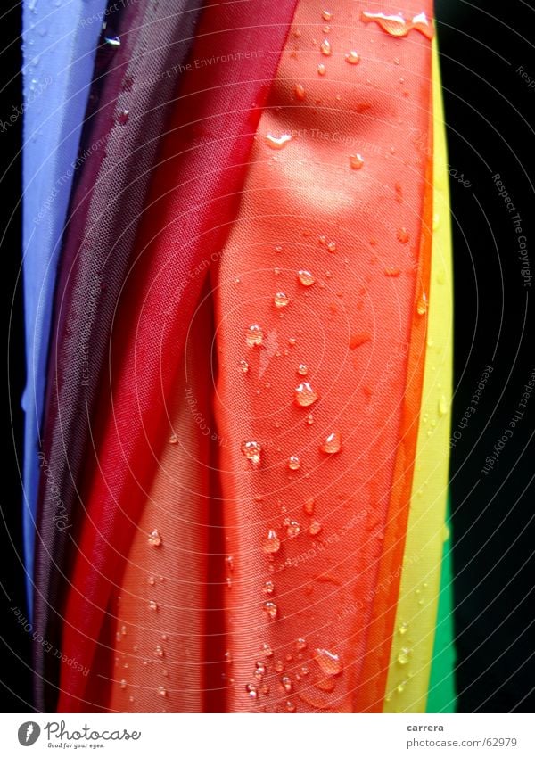 even more bad weather Umbrella Red Wet Multicoloured Rain Cloth Textiles Watertight Autumn Rainproof All-weather Gaudy Damp Macro (Extreme close-up) Close-up