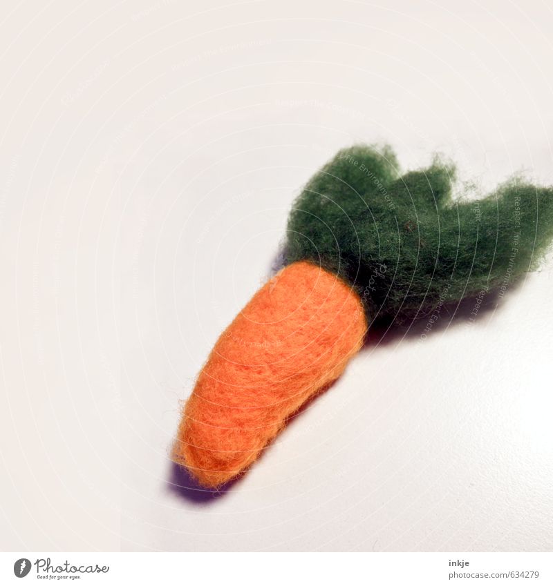 Back to the roots Food Vegetable Carrot Nutrition Organic produce Style Joy Handcrafts Decoration Kitsch Odds and ends Felt Lie Exceptional Small Green Orange
