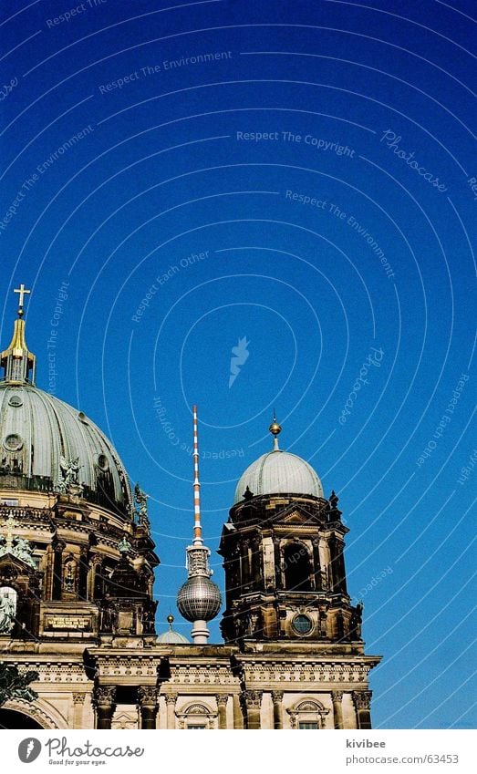 berlin blue Museum island Round Middle Berlin television tower Sky Blue Sphere Baroque Far-off places Architecture