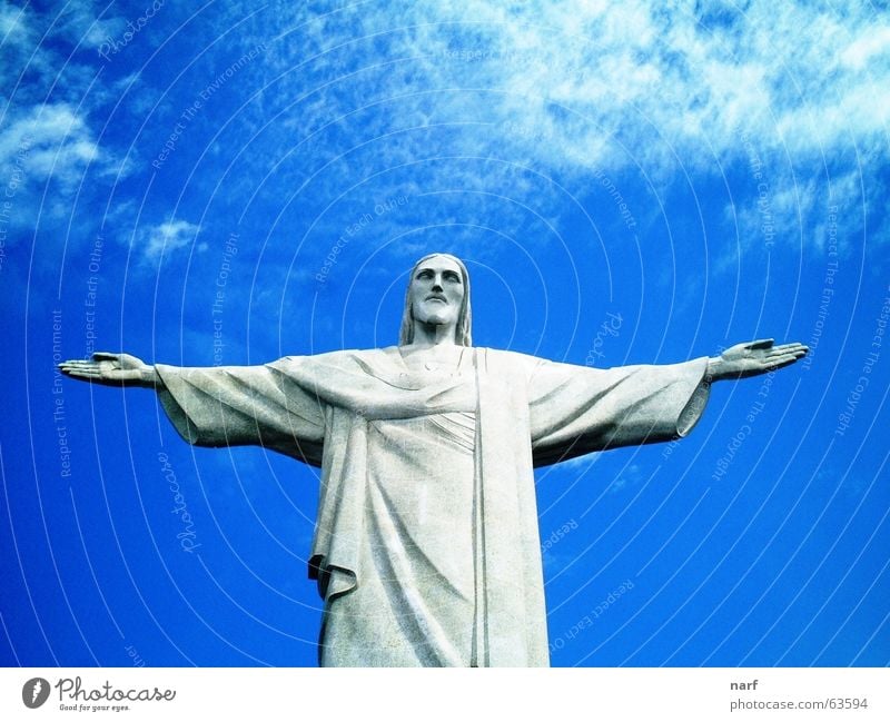 Christ the Redeemer Brazil Jesus Christ Blue sky São Paulo sculpture clouds arms wide open christ the redeemer