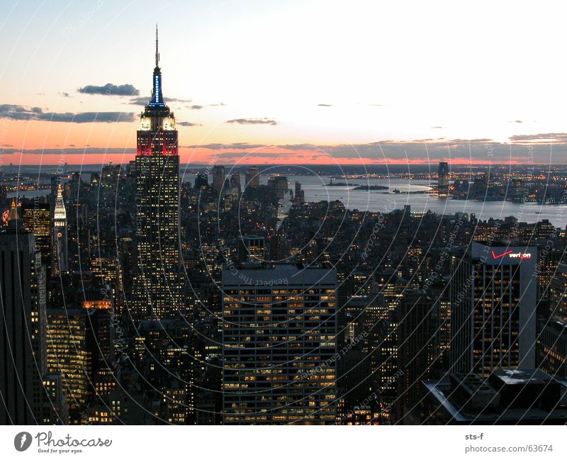 Another NYC photo... New York City Sunset Empire State building Hudson River Vantage point High-rise Sky Light