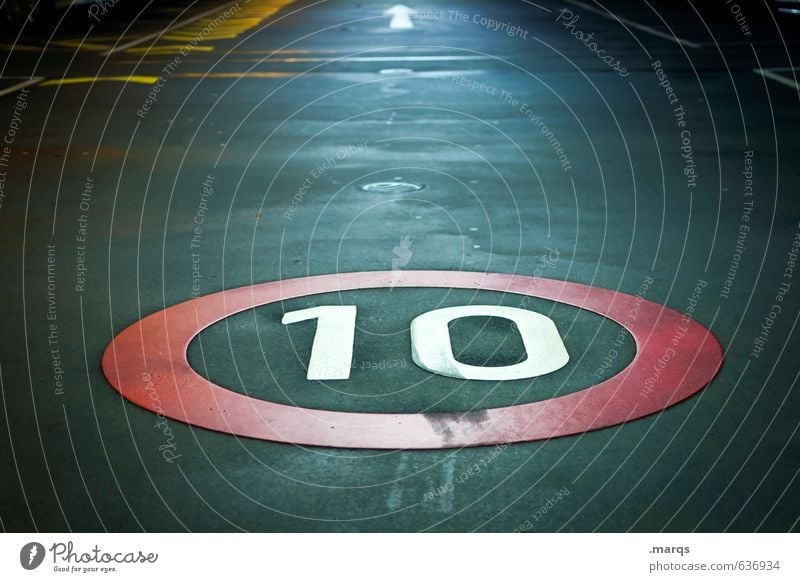 10 Transport Traffic infrastructure Street Lanes & trails Road sign Underground garage Sign Digits and numbers Signs and labeling Arrow Driving Dark Simple
