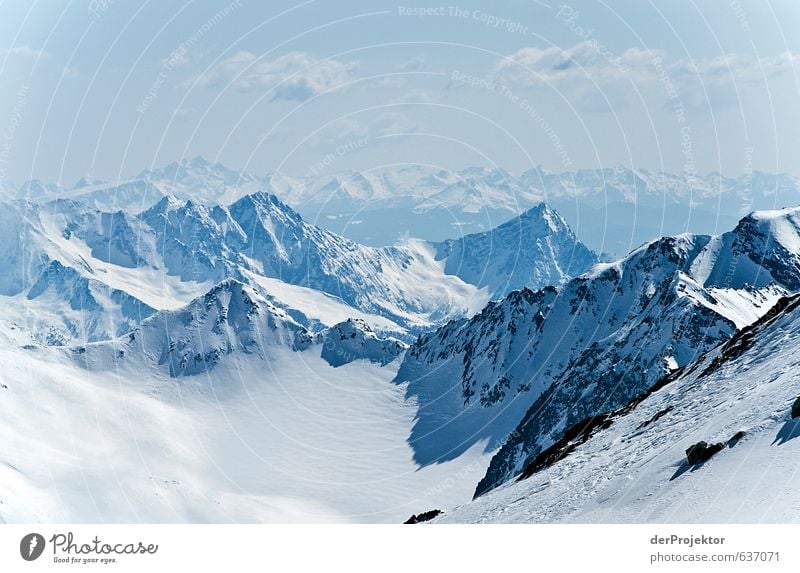 View from the Stubaital Glacier Sports Environment Nature Landscape Elements Sky Winter Climate Climate change Beautiful weather Snow Alps Mountain Peak