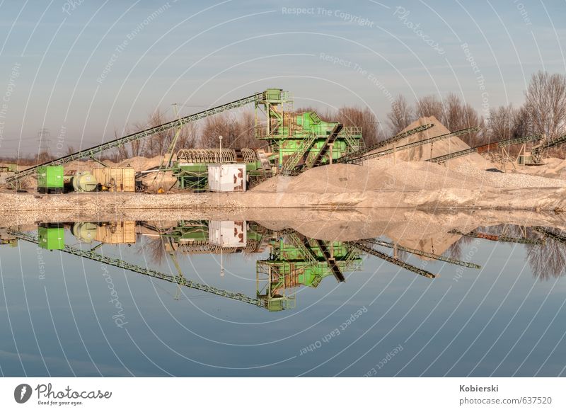 small gravel plant Gravel plant Construction site Business Company Construction machinery Conveyor belt Sand Industrial plant Architecture Stone Water