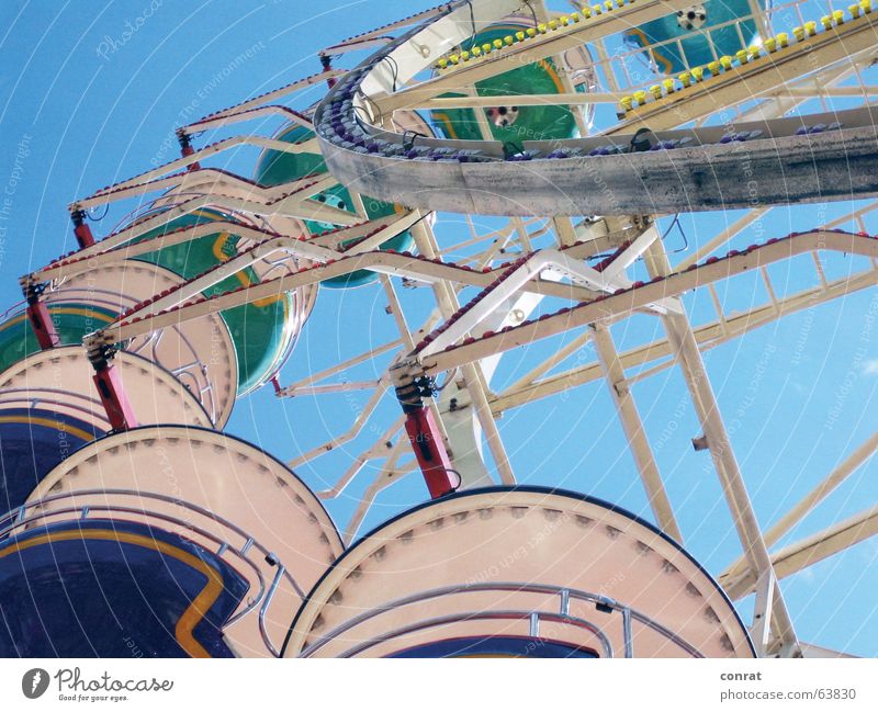 Herring days Ferris wheel Fairs & Carnivals Summer carousel Blue sky Sun in Kiel