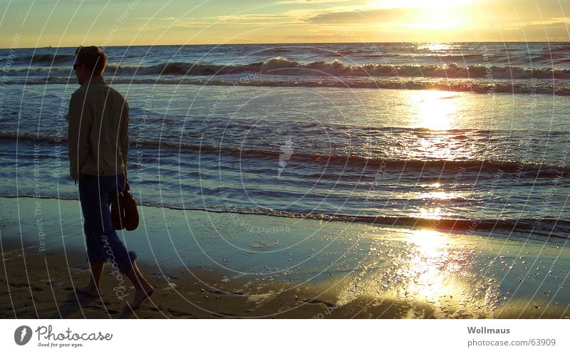 beach kitsch Beach Ocean Sunset Waves Horizon Loneliness Romance Water Sand Kitsch