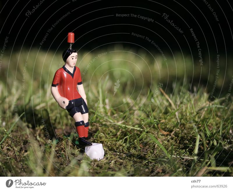 Ramazotti Kicker Still Life Sports Piece 1 Close-up Shallow depth of field Front view Grass Colour photo Deserted Exterior shot Table soccer