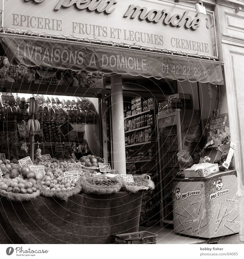 paris religion 2 Paris France Food Nutrition Store premises Vegetable Black & white photo Markets
