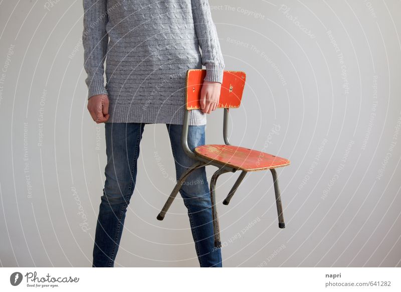 PlaceHolder Chair Kindergarten Child School Schoolchild Student Human being Feminine Girl Young woman Youth (Young adults) Infancy Adults Life 1 Stand Gray Red