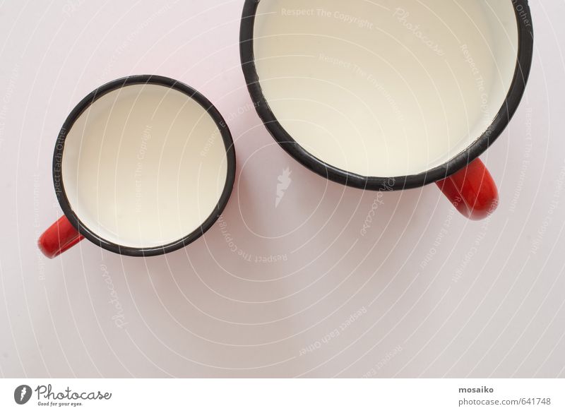 cup of milk Nutrition Breakfast Design Table Kitchen Child Infancy Simple Natural Clean Red Black White Colour background circle clear cold Conceptual design