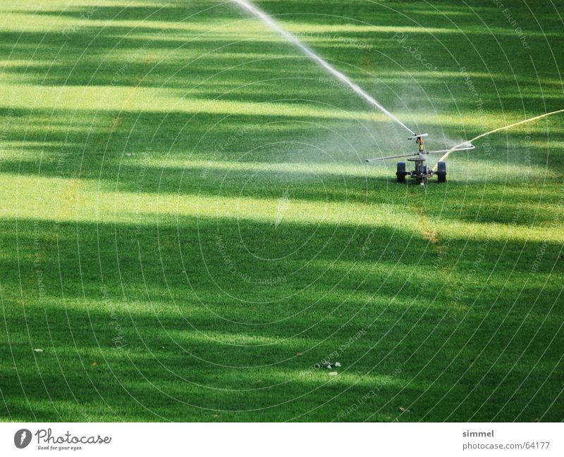 sprinklers Football pitch Green Radiation Jet of water Lawn sprinkler Irrigation Shadow Water