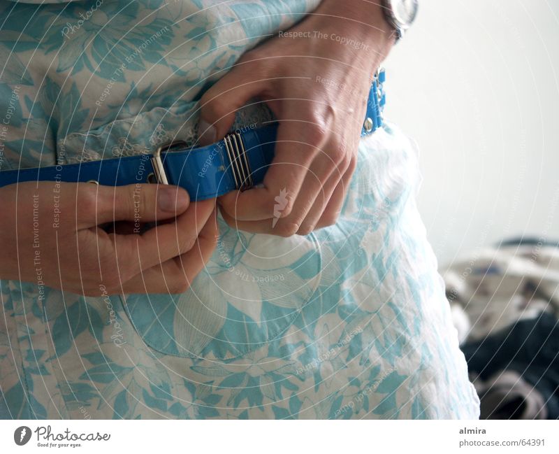 Morning beauty (2) Dress Attract Belt Hand Thin Woman Buckle Fine Fingers Blue lax Fashion