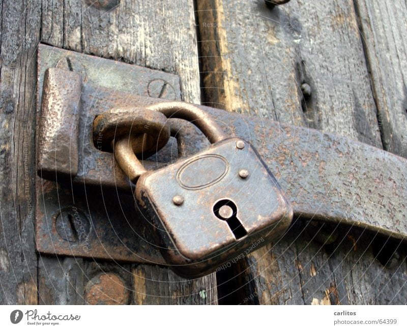 my car, my boat, my castle. Register Padlock Data protection Security force Password Locking bar Closed Rust Metal fitting Wooden board Luxury Safety