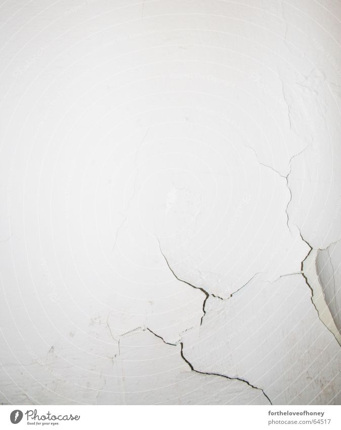 wall with a crack Fine Wall (building) White Background picture Broken Interior shot Crack & Rip & Tear hairline Trashy eroded Old Second-hand damaged clean