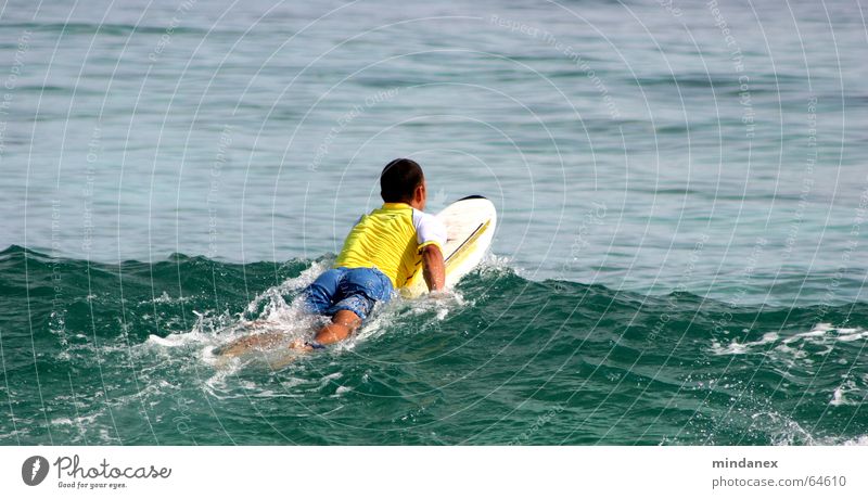 surfers paddling out Surfer Waves Ocean Yellow Green Surfing Water