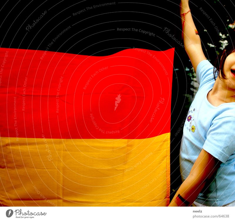 black-red-good or the wind is turning Flag World Cup 2006 Child Patriotism Germany Enthusiasm Wind nation