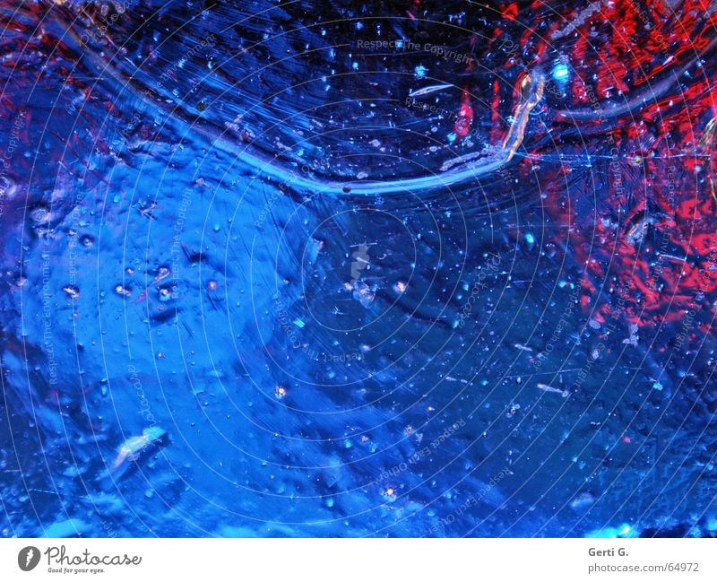 true blue Background picture Glass block Red Flashy Multicoloured Fresh Cold Surface Painting and drawing (object) Glass blower Things Colour Blue Circle Ice
