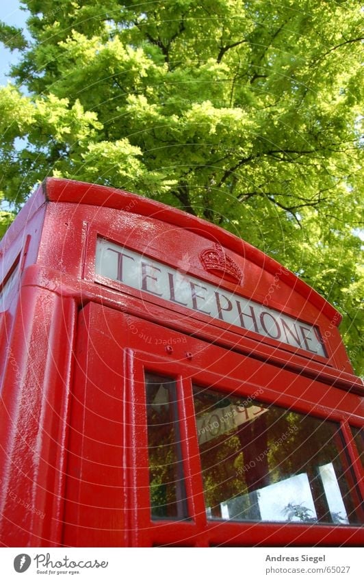 telephone Phone box Telephone Red Green Tree Compromise England London Communicate