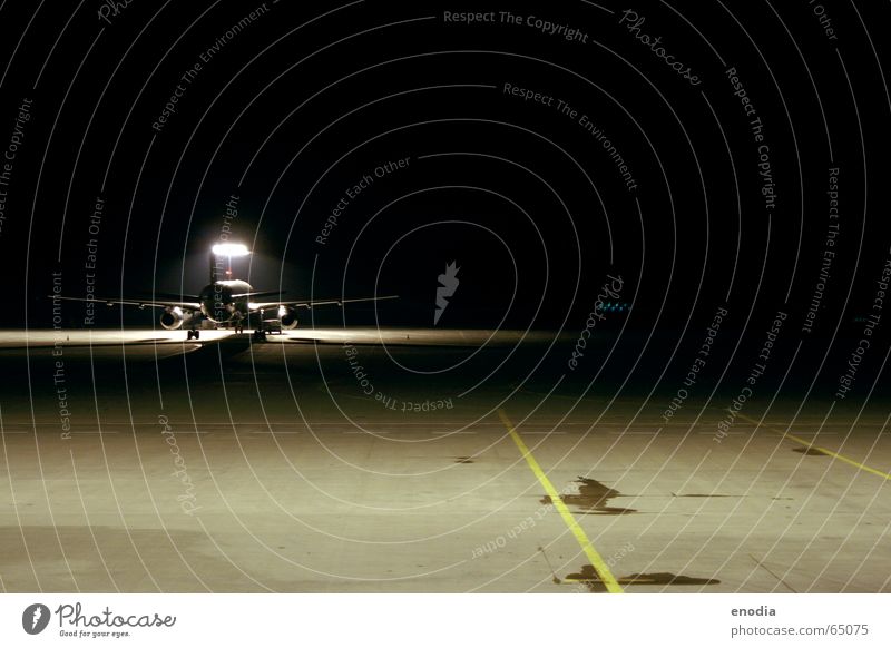condor Airplane Asphalt Night Light Airport Runway